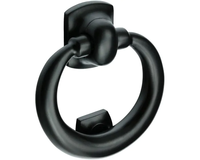 Ring Design Front Door Knocker Matt Black