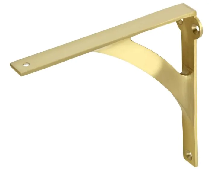 Shelf Bracket For Wood Three Sizes Available Satin Brass Lacquered