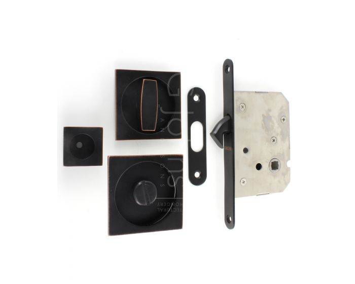 Square Bathroom Hook Lock For Sliding Pocket Doors With Turn And