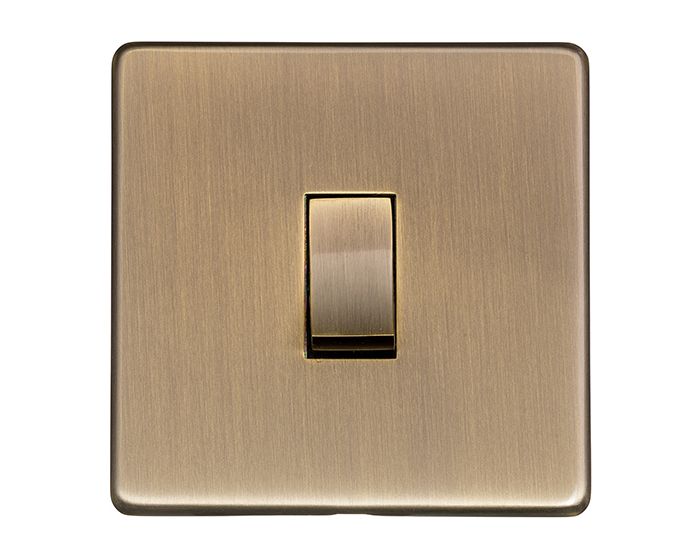 Antique Brass Rounded Edge 10A 1 Gang 2-Way Plate Switch