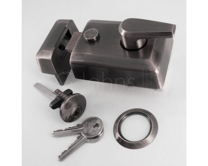 Double Locking Surface Mounted Night Latch Matt Bronze (Lacquered