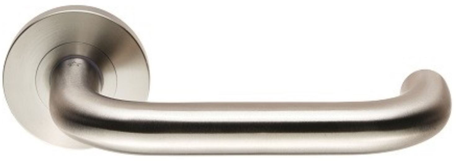 Return To Door Safety Design Round Rose Lever Handles Only Heavy Duty Grade 4 Collection BS800 ADM Compliant Satin Stainless Steel Grade 316 G Johns Sons