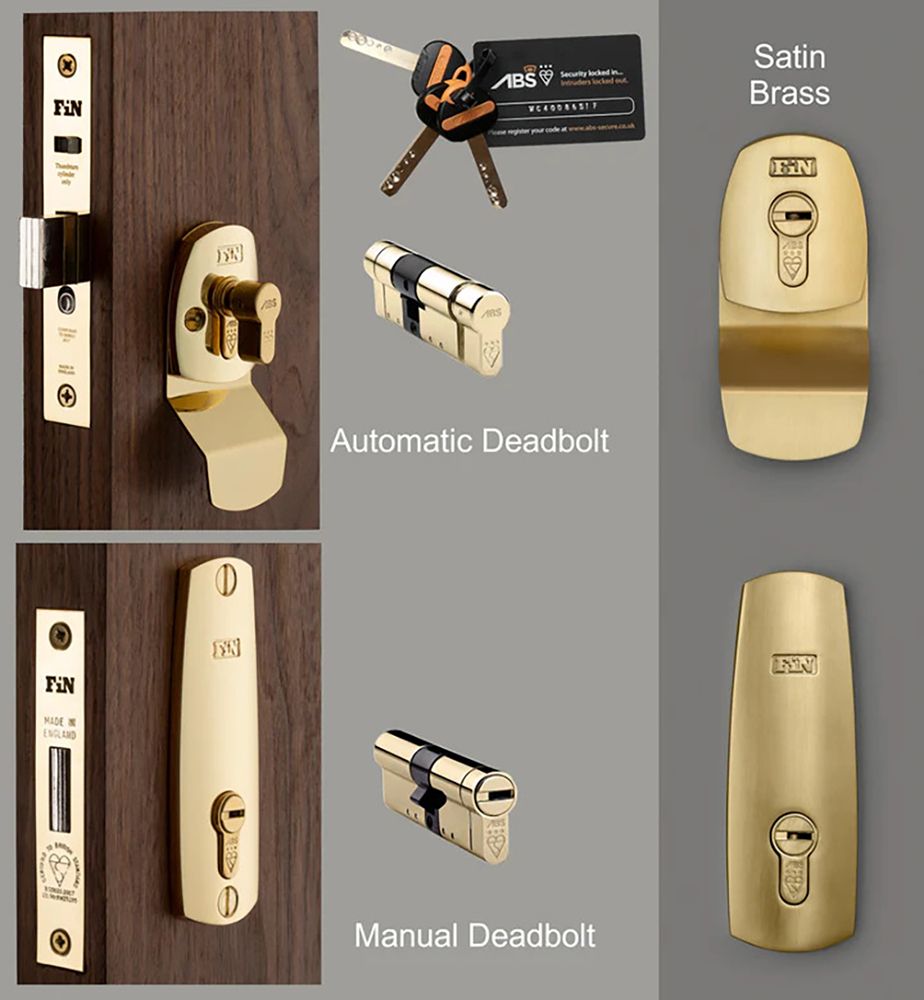 High Security Dual Front Door Lock Kit Auto Locking BS8621 Mortice Nightlatch BS3621 Mortice Dead Lock Satin Brass Plated