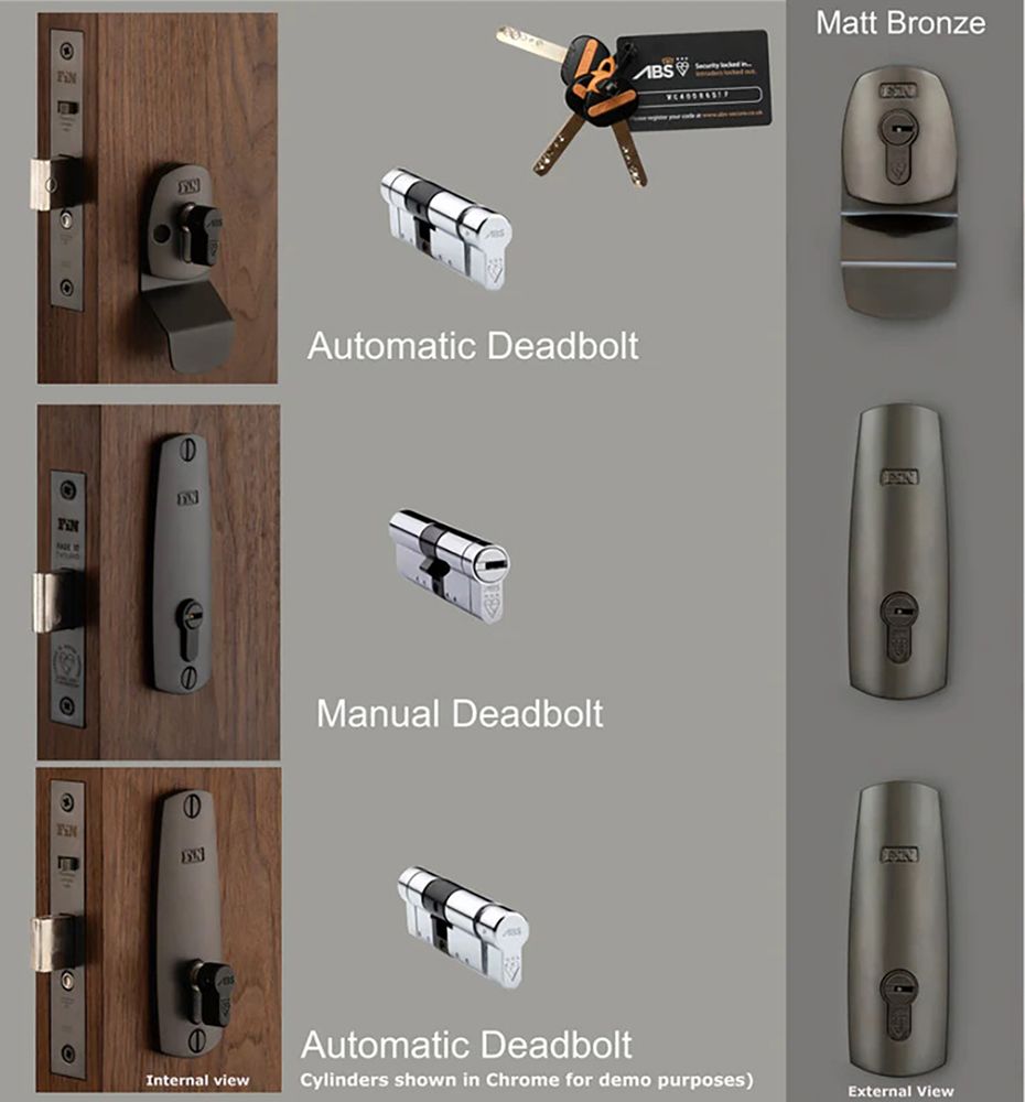 High Security Triple Front Door Lock Kit Auto Locking BS8621