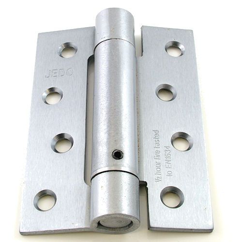 Self Closing Spring Loaded Hinges 102mm x 76mm Satin Chrome G Johns Sons
