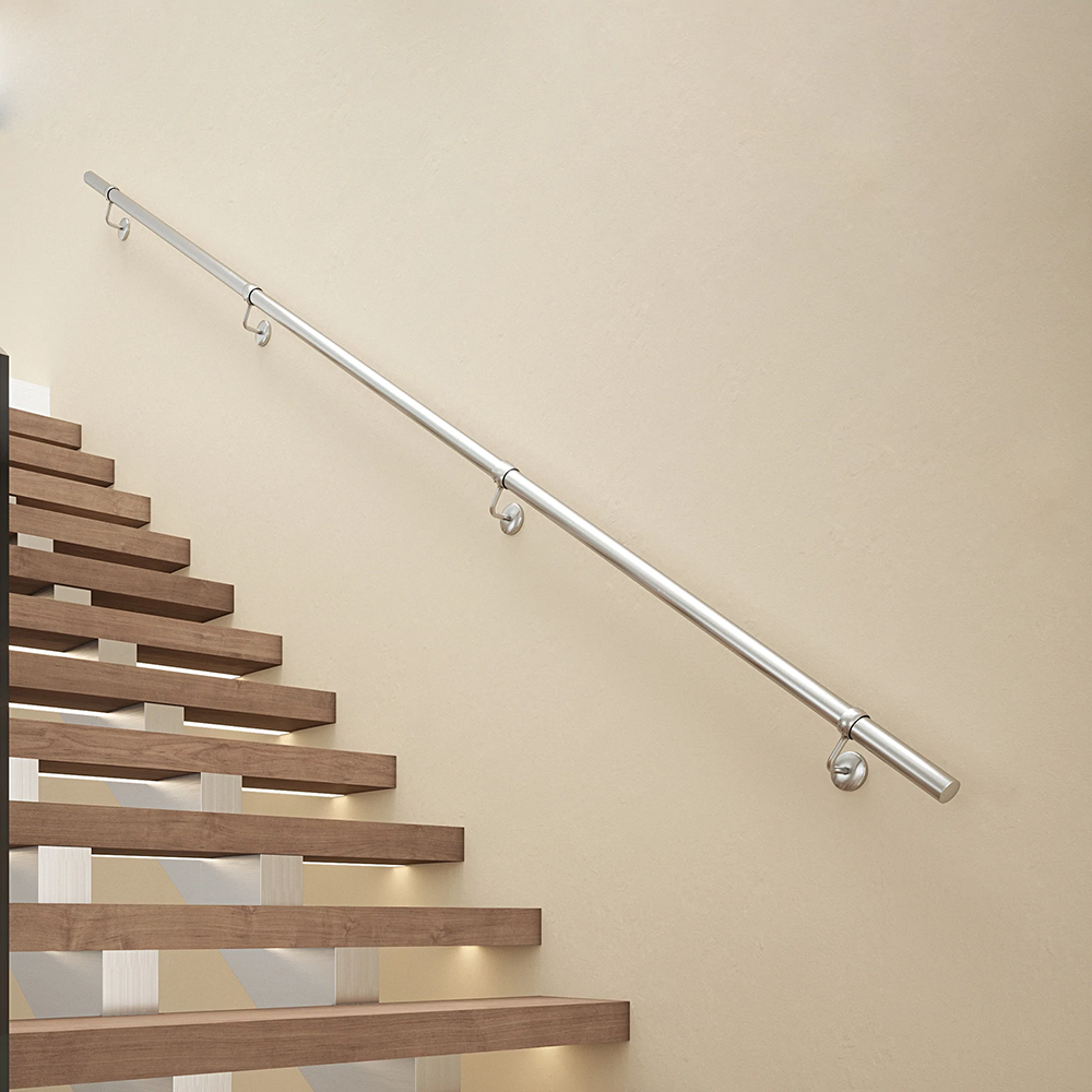 INOXLM Handrail In Stainless Steel AISI 304 With Satin Finish 40x40 Mm| Handrail In Stainless Steel Made In Italy | Handrail DIY | Handrail Ideal For Indoor And Outdoor Use (700 Mm - View #2