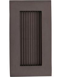Rectangular Reeded Flush Pull Handle For Sliding Pocket Doors - Three Sizes Available - Matt Bronze (Lacquered)