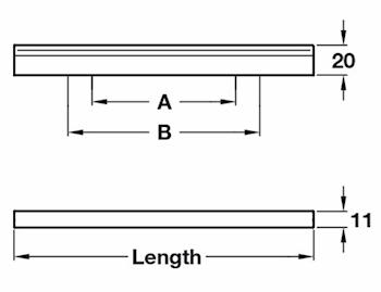 Diagram-Showing Dimensions Of The L Section Angled Cabinet Handle