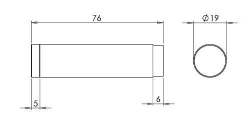 Cylinder-Shape-Wall-Mounted-Door-Stop-Dimensions-Diagram Cylinder-Shape-Wall-Mounted-Door-Stop-Dimensions-Diagram