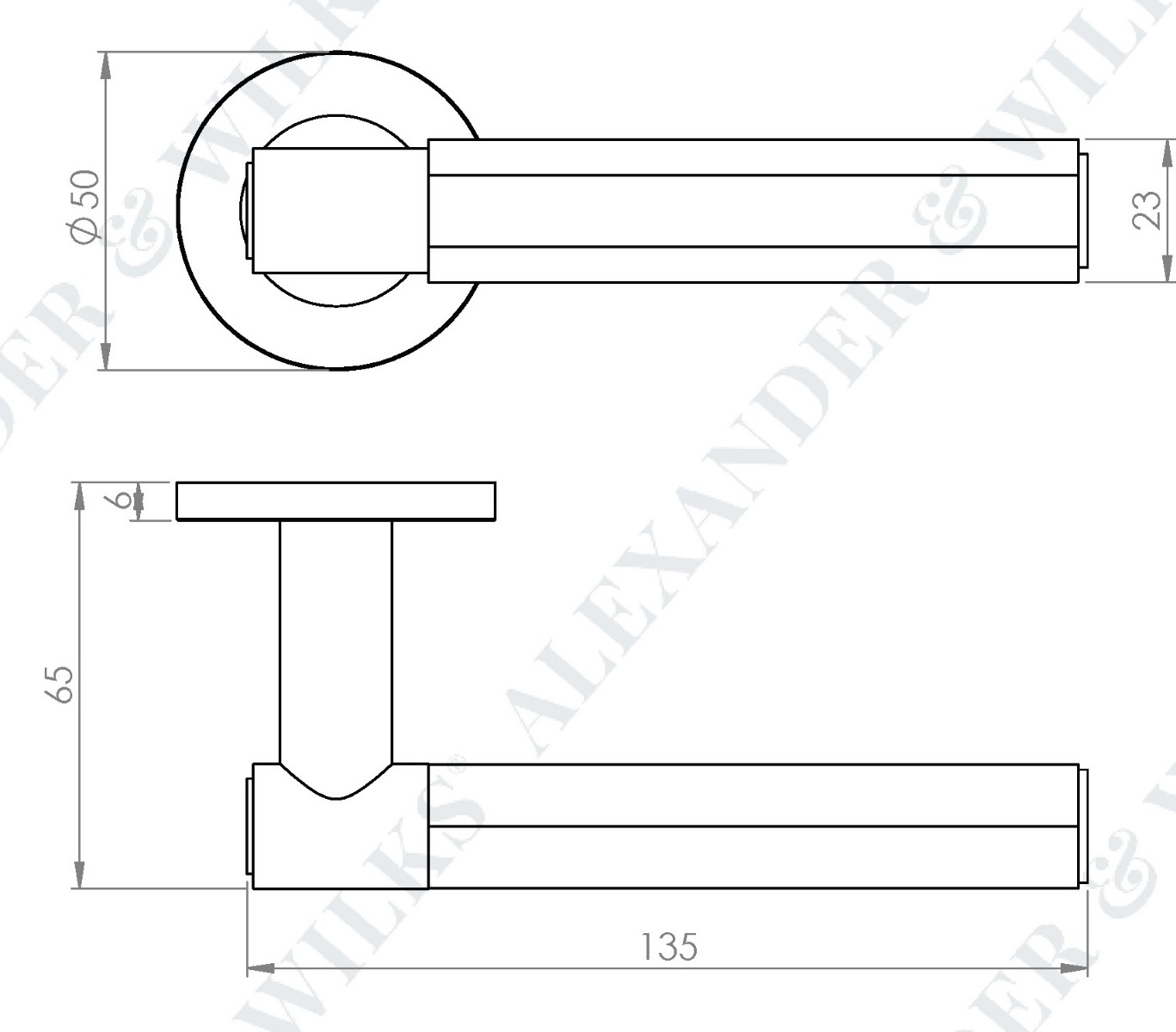 Spitfire-Hex-Lever-Handle-On-Concealed-Fix-Low-Profile-Round-Rose-Diagram
