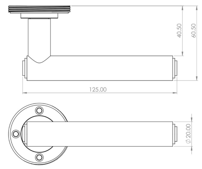 Tubular-Pattern-Lever-Handle-With-Stepped-Ends-Diagram