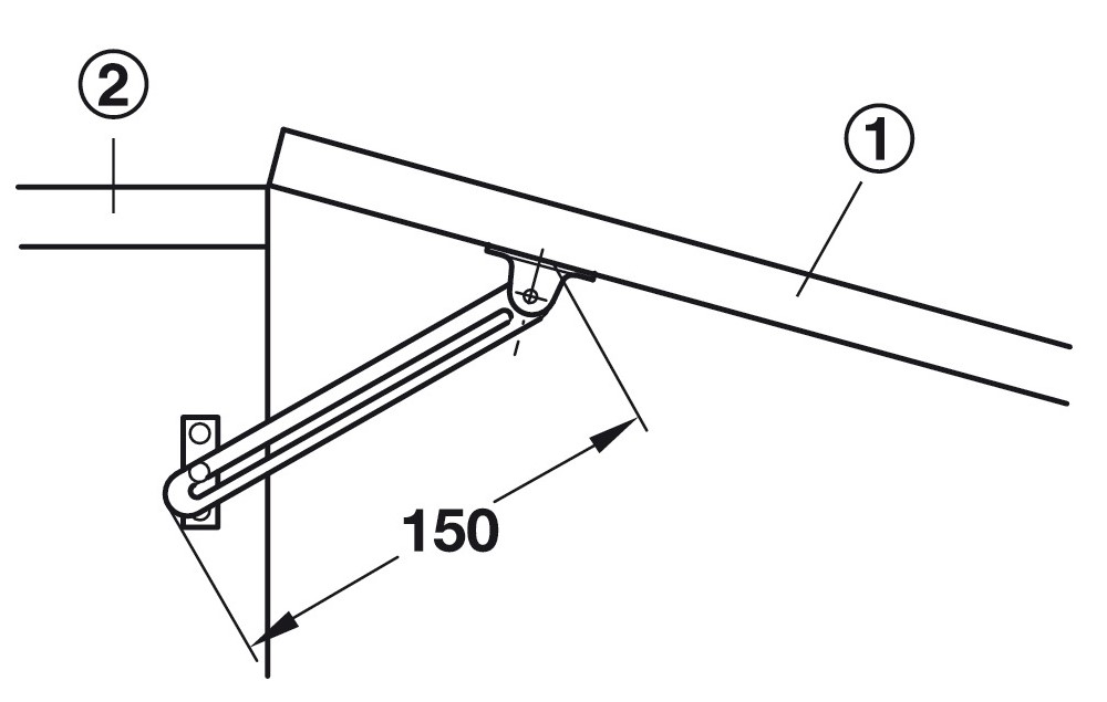 Lift Up Lid Stay Dimensions Diagram