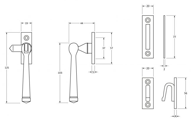 Avon-Pattern-Locking-Handle-Window-Fastener-Diagram