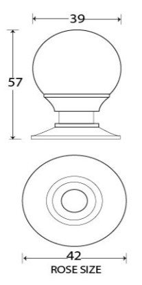 Ball-Shaped-Cupboard-Door-Knob-39mm-Diameter-Diagram