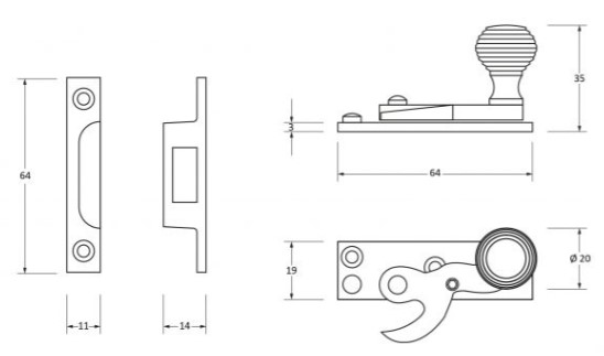 Beehive-Hook-Pattern-Sash-Fastener-Diagram