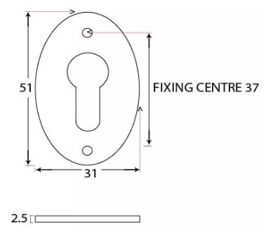 Blacksmith-Euro-Profile-Oval-Escutcheon-Face-Fixed-Diagram