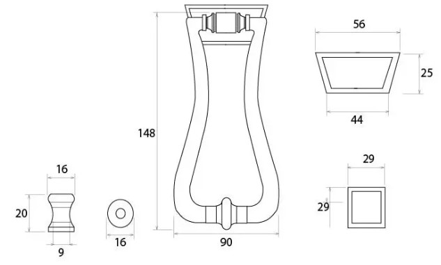 Blacksmith-Slimline-Art-Deco-Door-Knocker-Diagram
