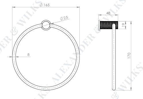 Brunel-Diamond-Knurled-Towel-Ring-Diagram