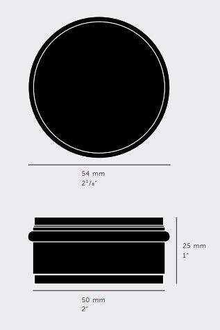 Buster & Punch Knurled Pattern Floor Mounted Door Stop - Dimensions Diagram