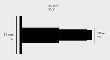 Buster & Punch Knurled Pattern Wall Mounted Door Stop - Dimensions Diagram