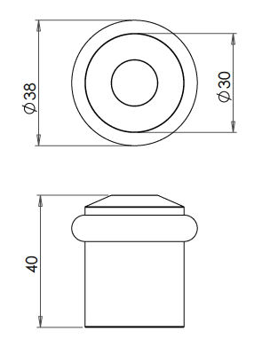 Chamfered Pattern Floor Mounted Door Stop 40mm X 38mm Polished