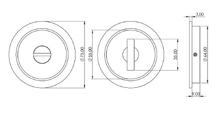 Circular-Bathroom-Turn-&-Release-Flush-Handle-75mm-Diameter-Diagram