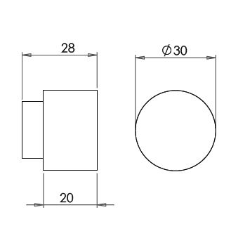 Cylinder-Shape-Cupboard-Knob-With-Square-Base-Dimensions-Diagram Cylinder-Shape-Cupboard-Knob-With-Square-Base-Dimensions-Diagram
