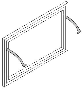 Diagram showing fixed quadrant stays when the fan light window is in the closed position