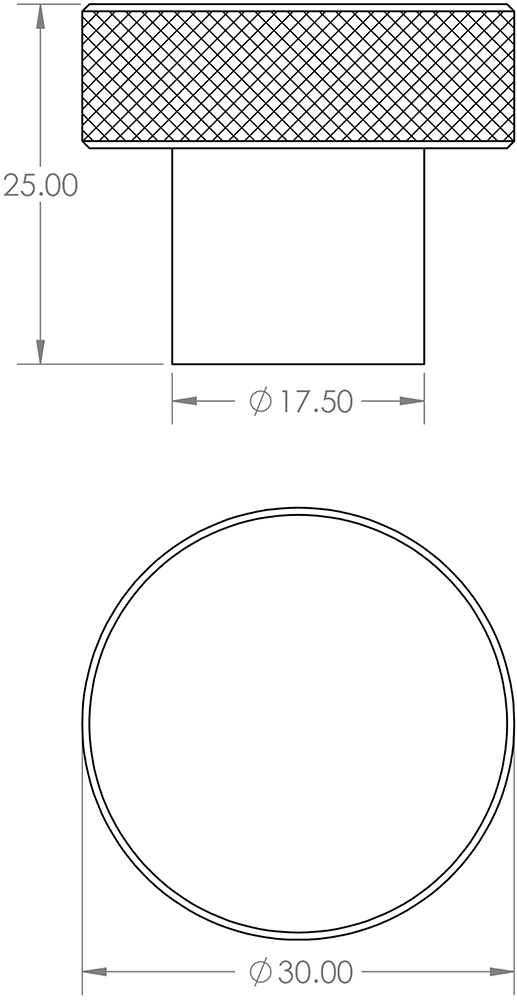 Diamond-Knurled-Circular-Cupboard-Knob-Diagram