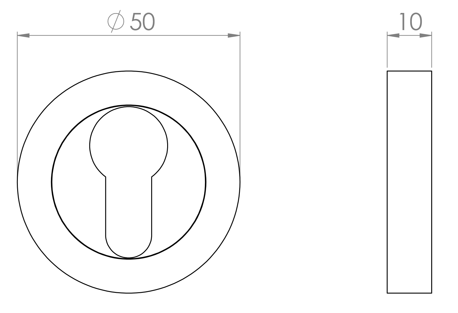Euro profile escutcheon diagram