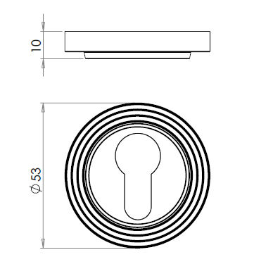 Euro-Profile-Escutcheon-With-Reeded-Pattern-Rose-Dimensions-Diagram Euro-Profile-Escutcheon-With-Reeded-Pattern-Rose-Dimensions-Diagram