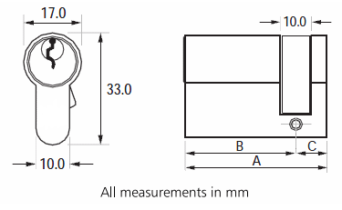Euro Profile Single Cylinder Diamgram - Key