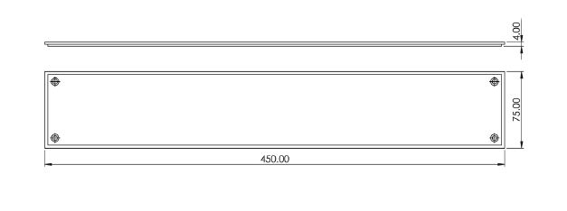 Finger-Plate-With-Stepped-Edge-Face-Fix-450mm-x-75mm-Diagram