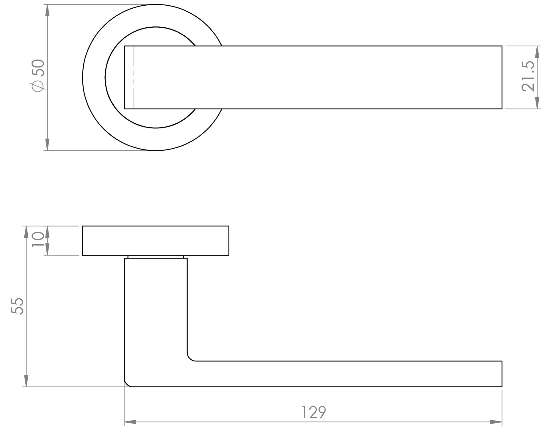 Flat rectangular shape round rose lever handles diagram Flat rectangular shape round rose lever handles diagram