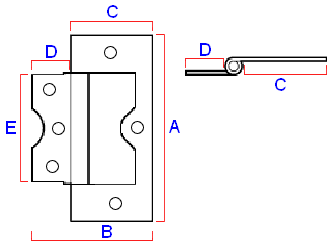 Diagram of a flush hinge