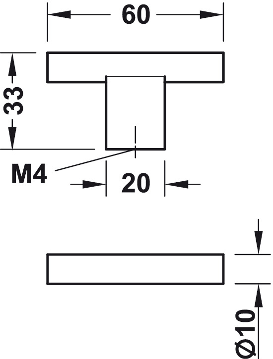 Knurled-Design-T-Shape-Cupboard-Knob-Diagram Knurled-Design-T-Shape-Cupboard-Knob-Diagram