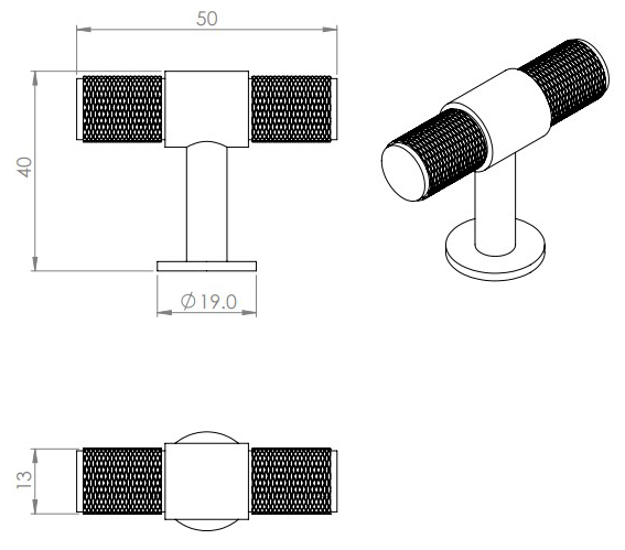 Knurled-T-Bar-Cylindrical-Cabinet-Door-Knob-Diagram