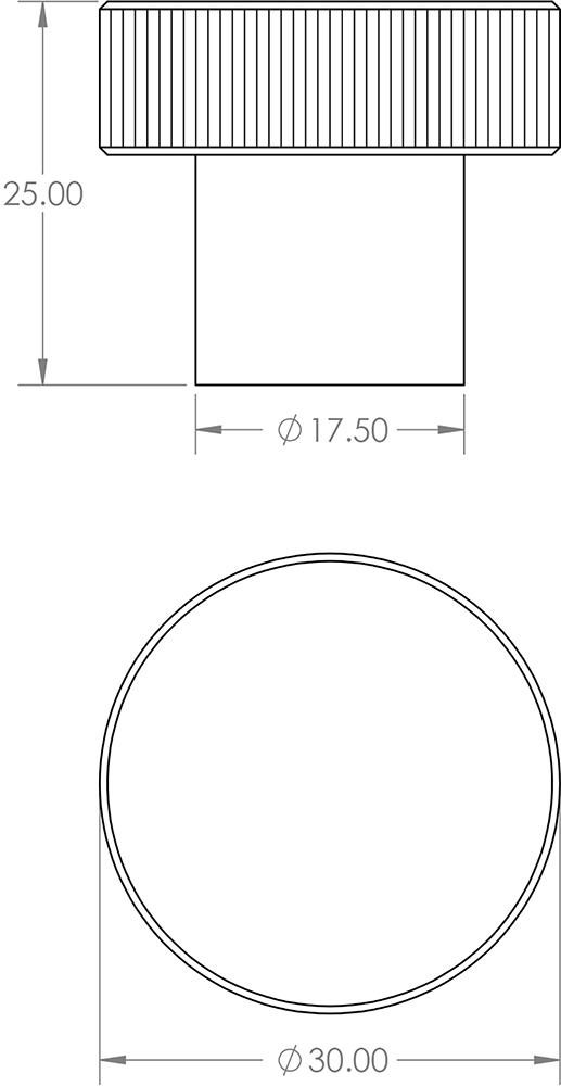 Line-Knurled-Circular-Cupboard-Knob-Diagram