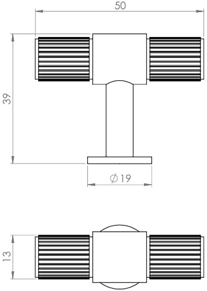 Line-Knurled-T-Bar-Cabinet-Knob-Diagram