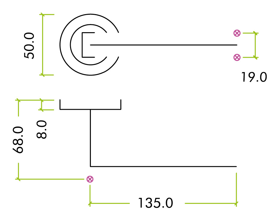 Lugano-Straight-Mitred-Round-Rose-Lever-Handles-Diagram