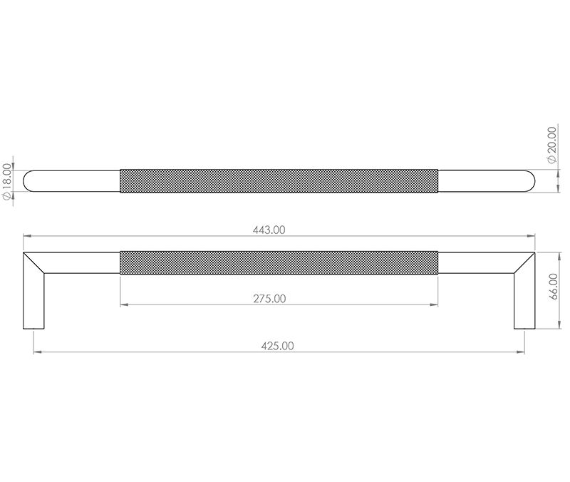 Mitred-Knurled-Bolt-Through-Pull-Handle-Diagram