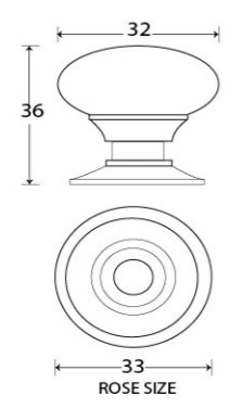 Mushroom-Shaped-Cupboard-Door-Knob-32mm-Diameter-Diagram