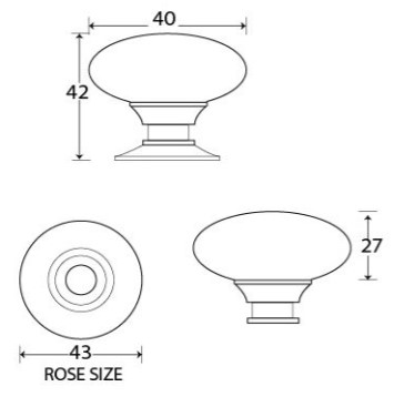 Oval-Shaped-Cupboard-Door-Knob-40mm-Diameter-Diagram