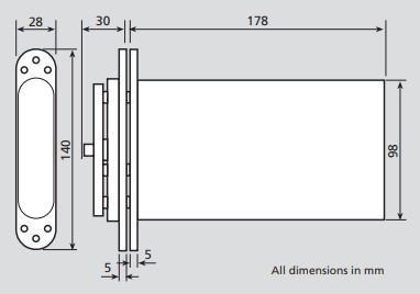 Powermatic R100 - CE Marked / UKCA Marked Concealed Controlled Jamb Mounted Door Closer Diagram