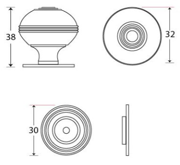 Prestbury-Cupboard-Door-Knob-32mm-Diameter-Diagram
