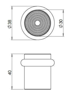 Reeded-Pattern-Cylinder-Shape-Floor-Mounted-Door-Stop-Dimensions-Diagram Reeded-Pattern-Cylinder-Shape-Floor-Mounted-Door-Stop-Dimensions-Diagram