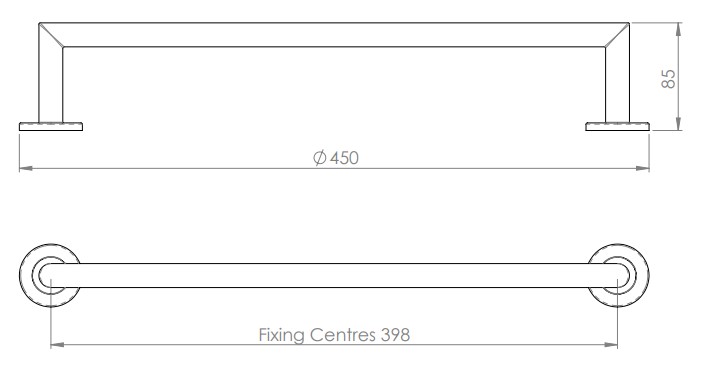 Single-Round-Bar-Mitred-Towel-Rail-Concealed-Fix-Roses-Short-Diagram