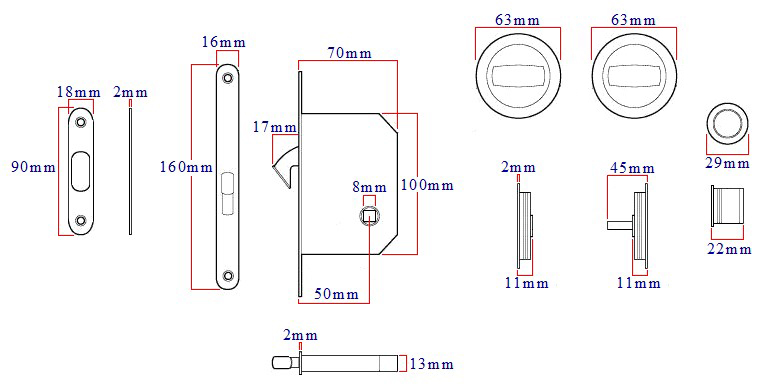 Turn-&-Turn-Hook-Lock-For-Sliding-Pocket-Doors-Diagram