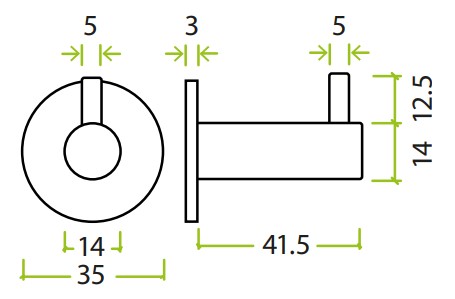 Wall-Mounted-Robe-Hook-With-Rose-Diagram