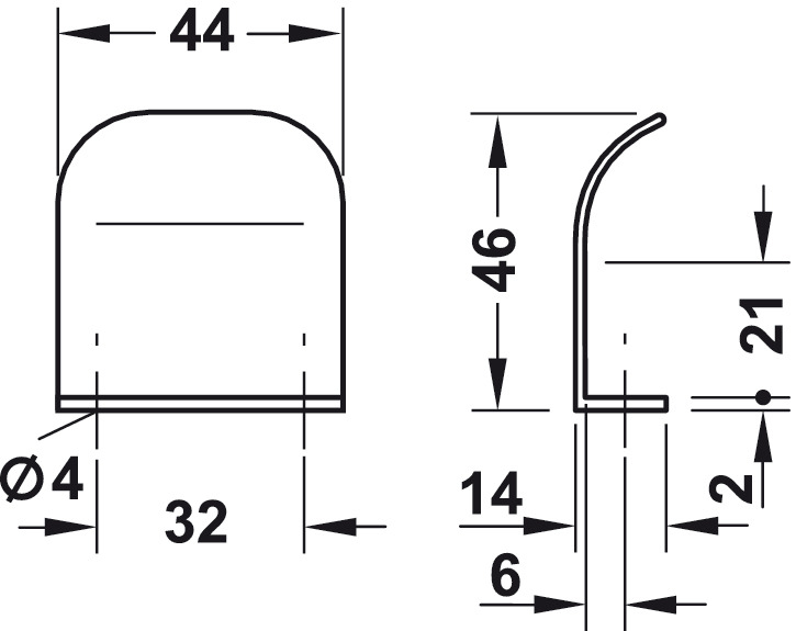 ella-profile-handle-edge-pull-44mm-width-matt-chrome-diagram ella-profile-handle-edge-pull-44mm-width-matt-chrome-diagram